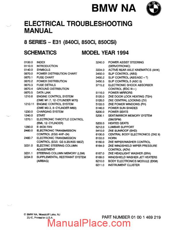 bmw 840ci 850ci 850csi 1994 electrical troubleshooting manual page 2