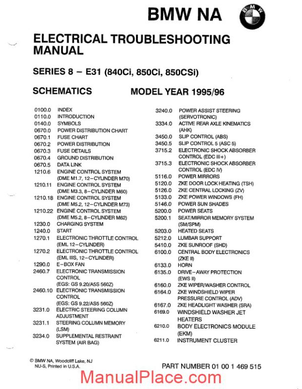 bmw 840ci 850ci 850csi 1995 96 electrical troubleshooting manual page 2