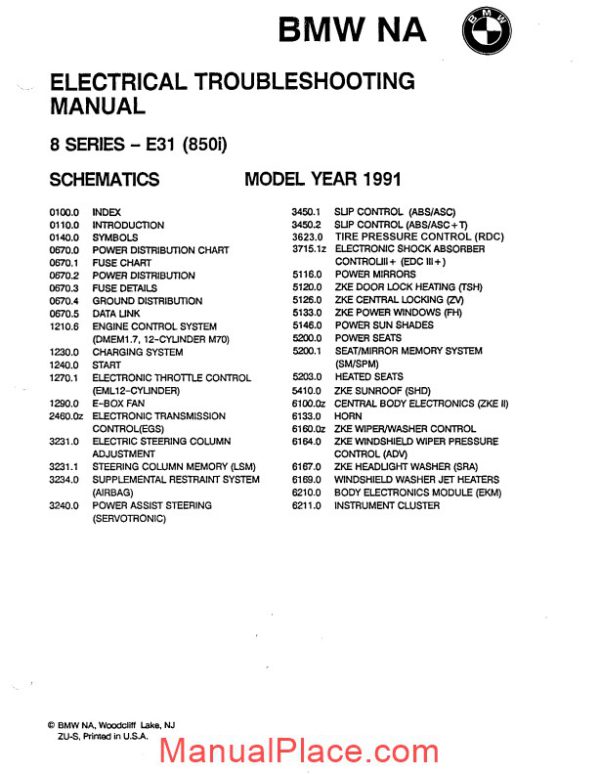 bmw 850i 1991 electrical troubleshooting manual page 2