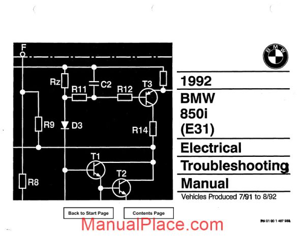 bmw 850i 1992 electrical troubleshooting manual page 1