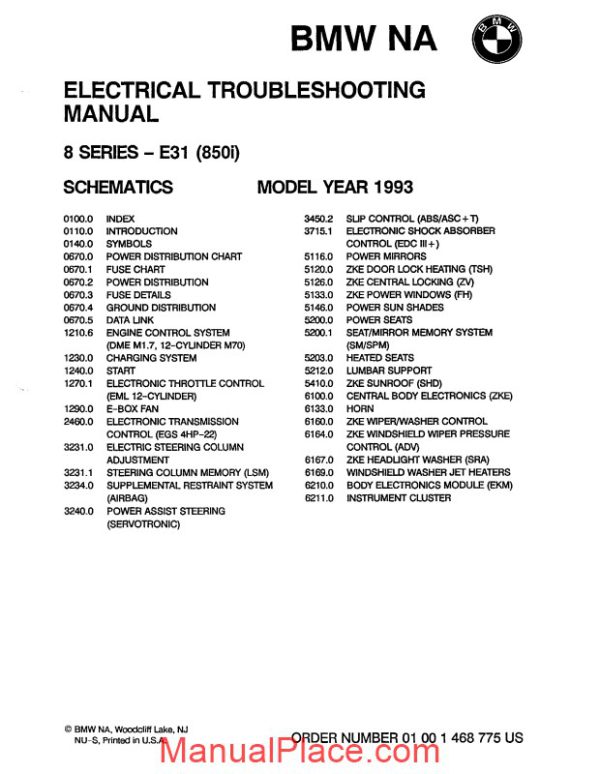 bmw 850i electrical 1993 troubleshooting manual page 2