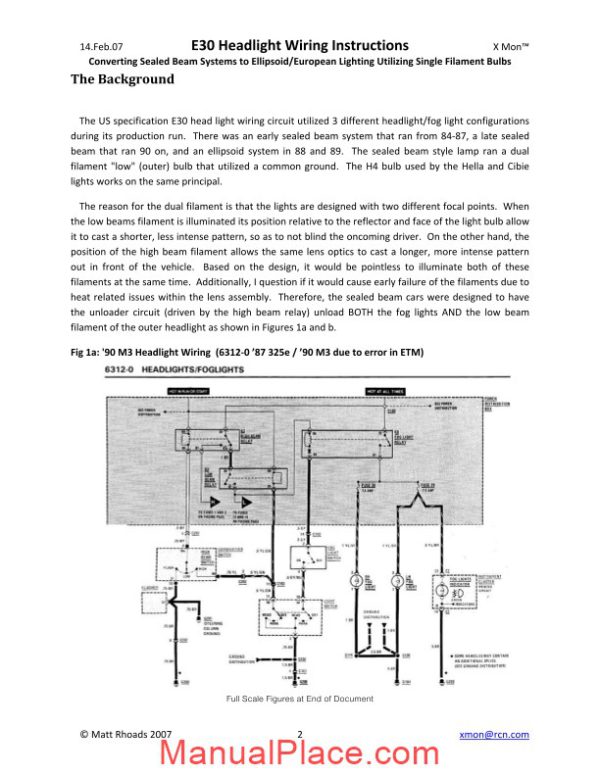 bmw e30 headlight wiring instructions page 2