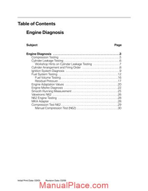 bmw education info engine diagnostics page 1