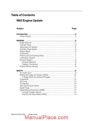 bmw education info n62 engine update page 1