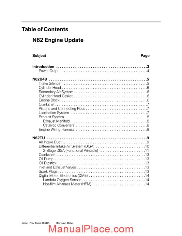 bmw education info n62 engine update page 1