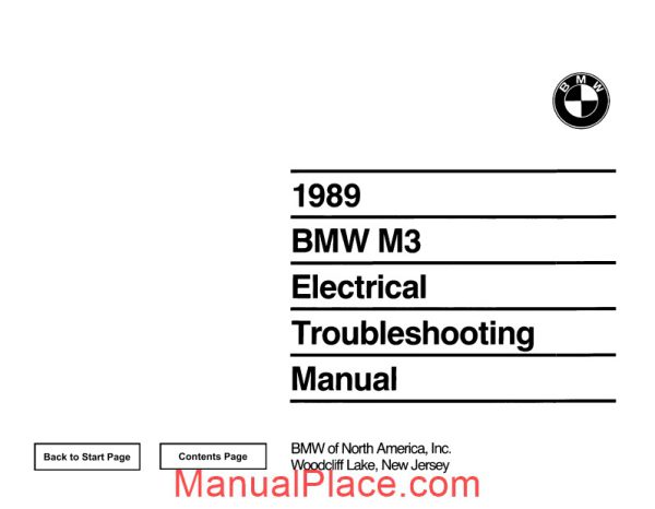 bmw m3 1989 electrical troubleshooting manual page 1