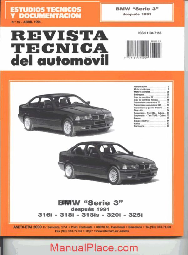 bmw serie 3 e36 workshop manual page 1