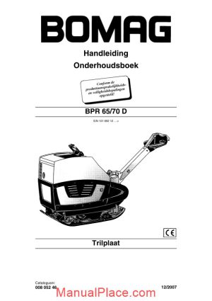 bomag bpr 65 70d maintenance manual page 1