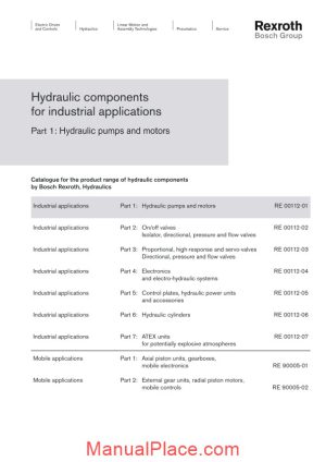 bosch hydraulic components for industrial applications page 1