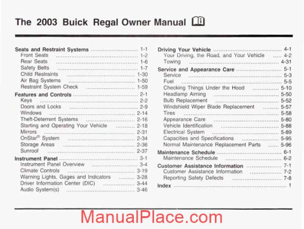 buick regal 2003 service manual page 2