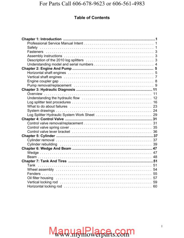 cadet 2010 and newer log splitter repair manual mtd cub page 3