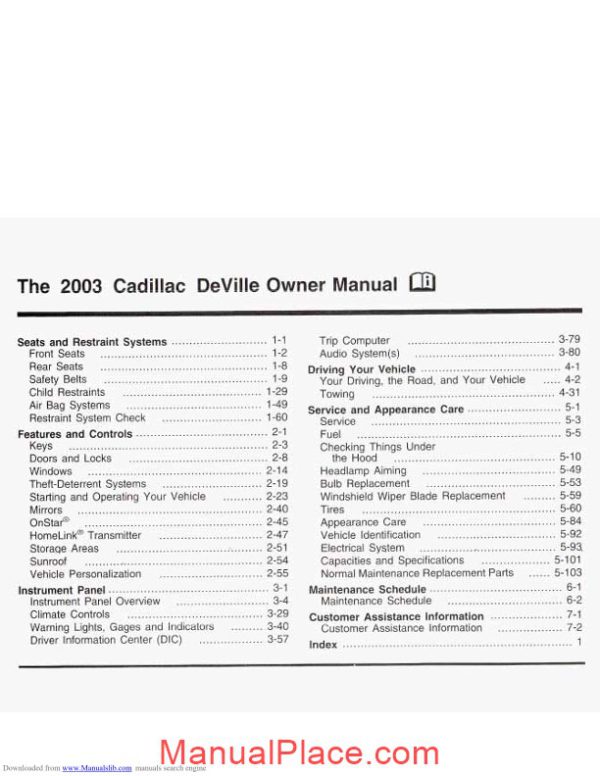 cadillac deville 2003 service reapair manual page 2