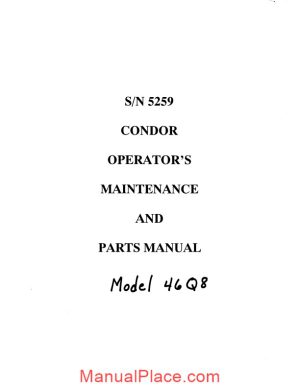 calavar condor 446q8 operators maintenance and part manual page 1
