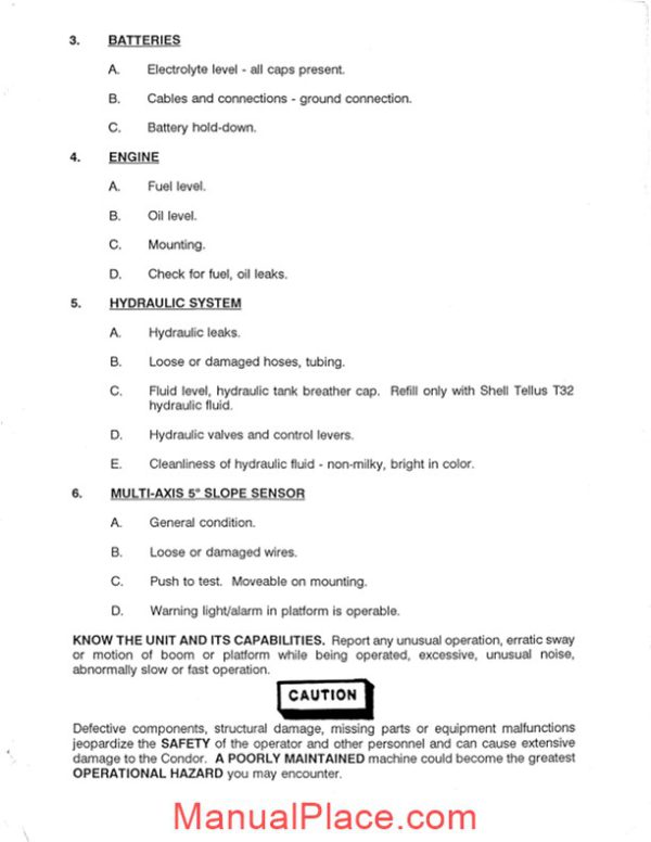 calavar condor 446q8 operators maintenance and part manual page 3