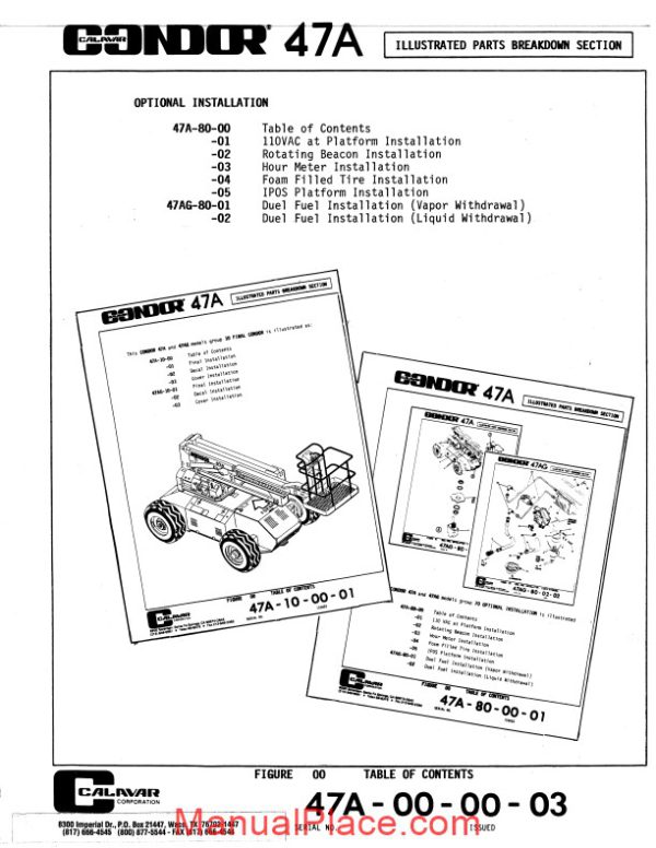 calavar condor 47a illustrated parts breakdown section page 3