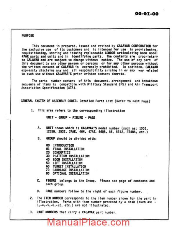 calavar condor 47ae parts breakdown section page 4