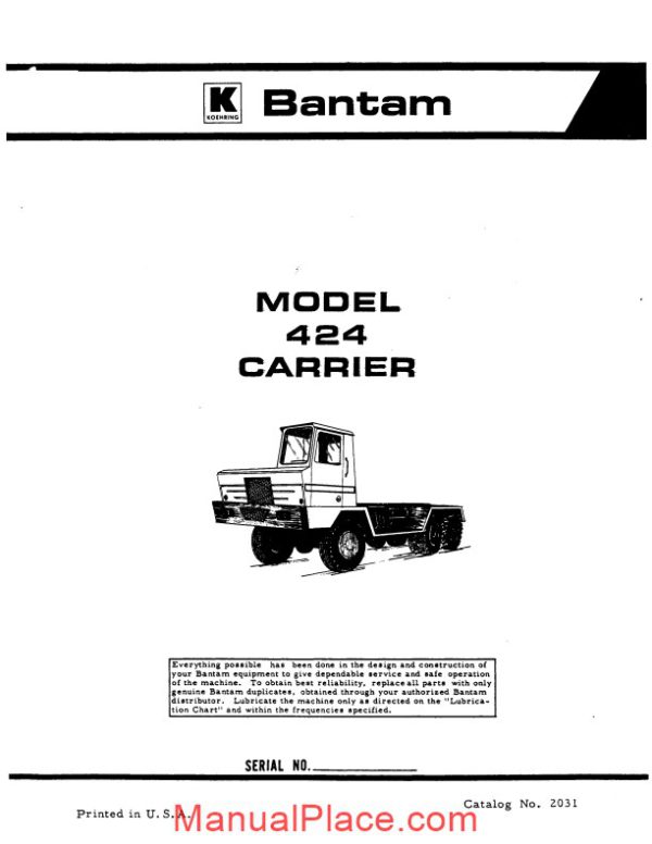 carrier 424 parts manual page 1