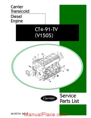 carrier ct4 91 tv v1505 diesel engine service parts list page 1