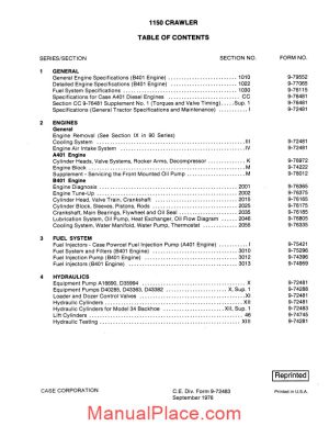 case 1150 crawler dozer service manual page 1