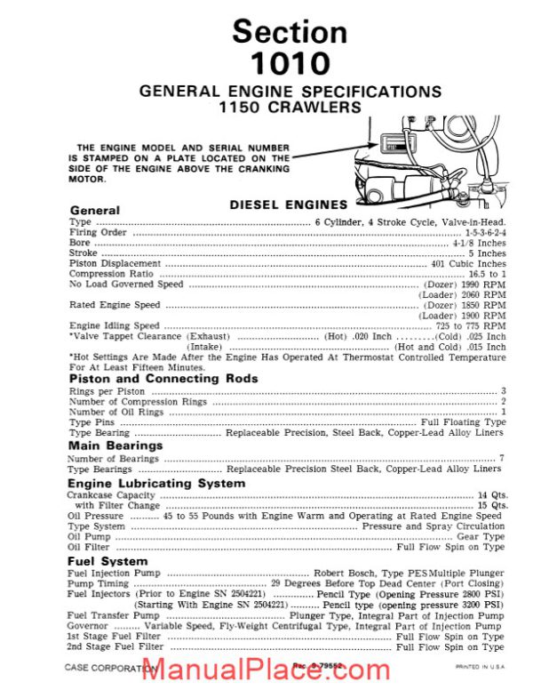 case 1150 crawler dozer service manual page 3