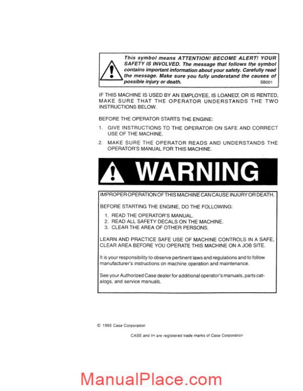 case 1150 operations manual 7110300 after page 2