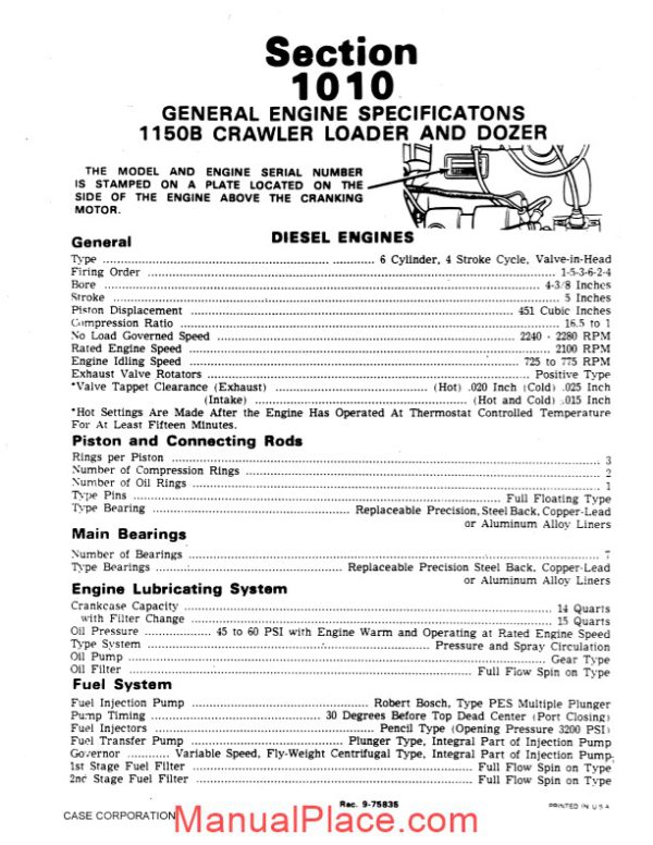 case 1150b crawler dozer service manual page 4