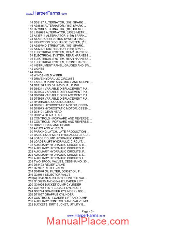 case 1845 1845s uni loaders parts page 3