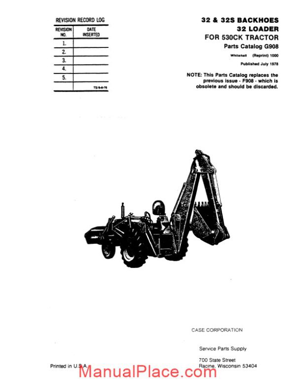 case 32 and 32s loader backhoes parts catalog page 3