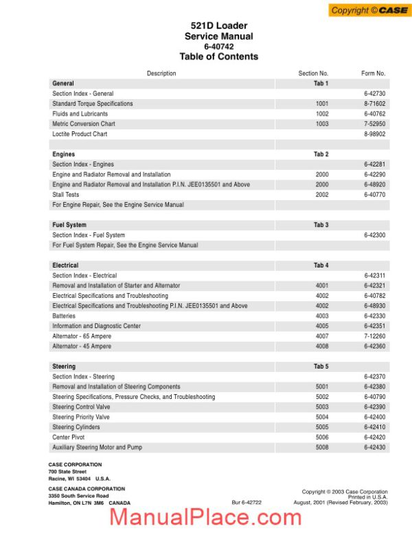 case 521d loader service manual page 1