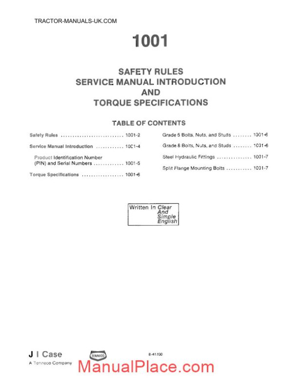 case 580 super e loader backhoe tractor service manual page 4