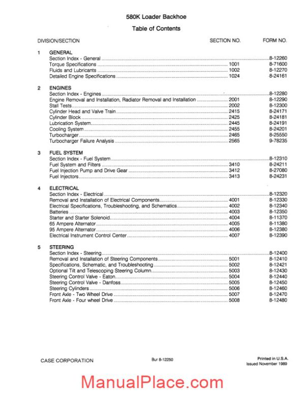 case 580k phase 3 service manual page 2