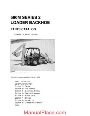 case 580m series 2 loader backhoe parts catalog page 1