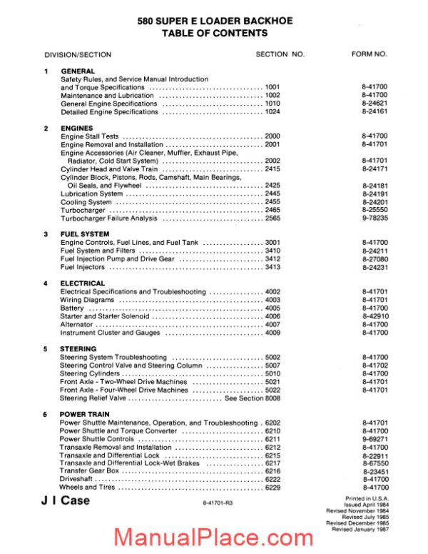 case 580se service manual page 1