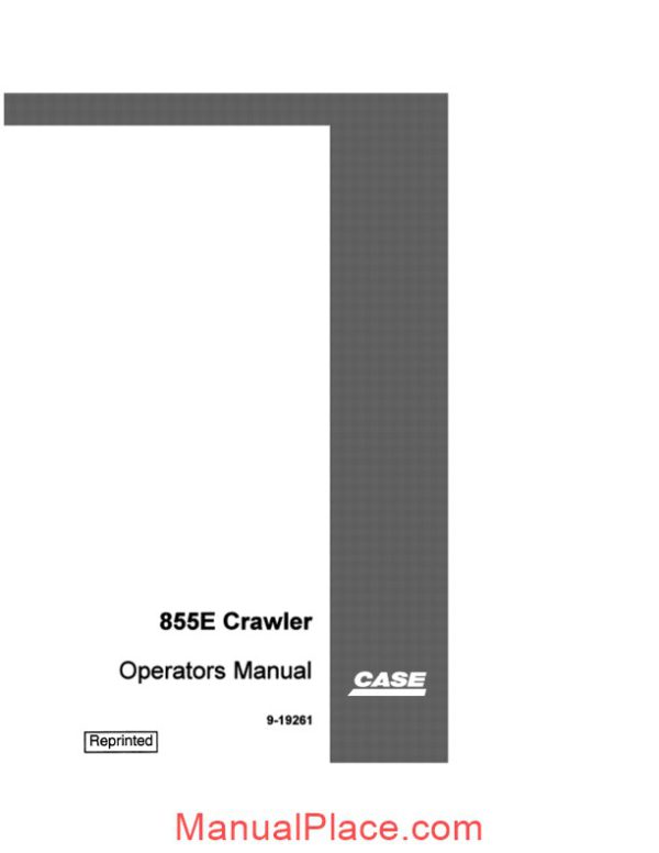 case 855e operators manual page 1