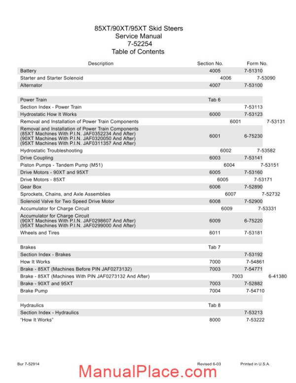 case 85xt 90xt 95xt complete service manual page 3