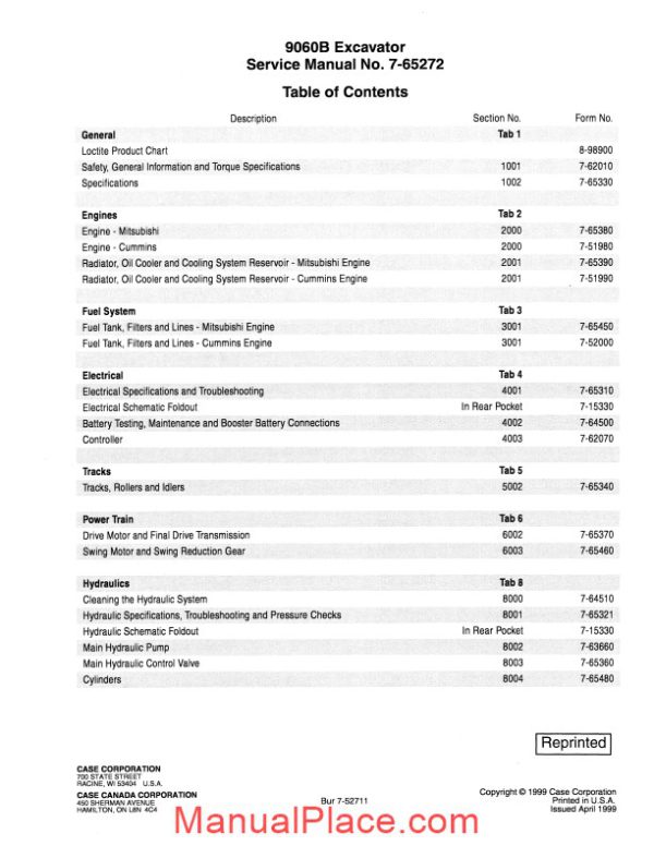 case 9060b service manual page 1