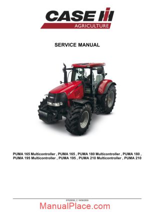 case agriculture puma 165 180 195 210 service manual page 1