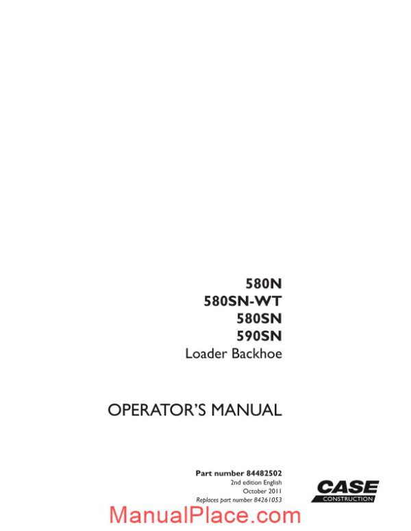 case backhoe 580n operator manual page 1