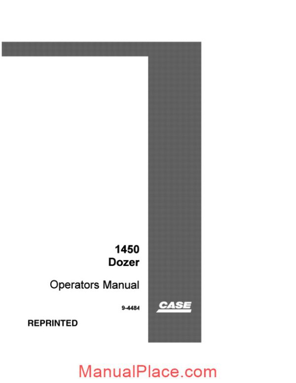 case crawler dozer 1450 operators manual 9 4484 page 1