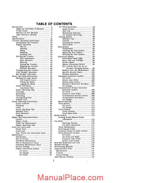 case crawler dozer 1450 operators manual 9 4484 page 3