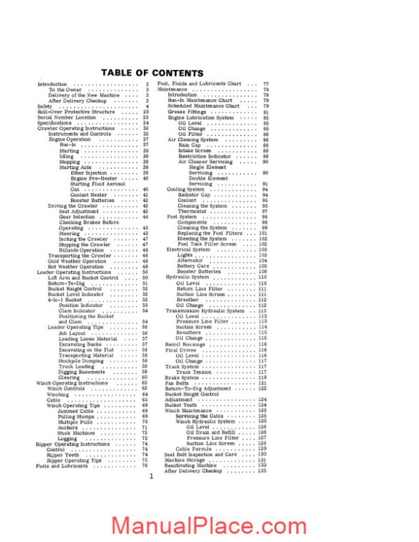 case crawler dozer 1450 operators manual 9 4492 page 3