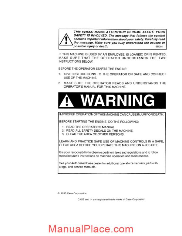 case crawler dozer 1550 operators manual page 2