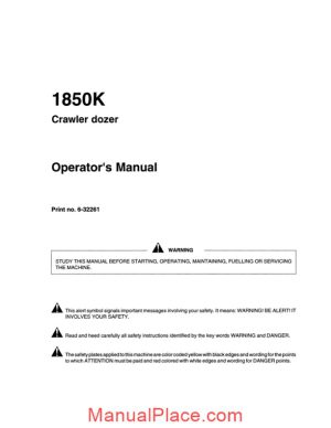 case crawler dozer 1850k operators manual page 1