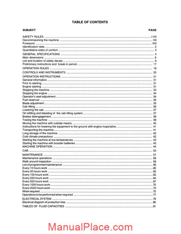 case crawler dozer 1850k operators manual page 2