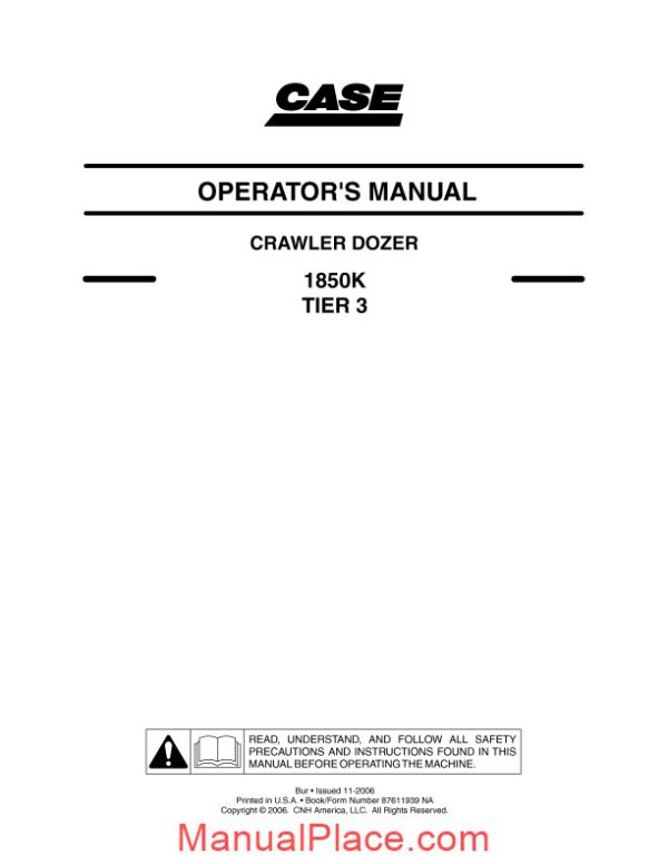 case crawler dozer 1850k series 3 operators manual page 2