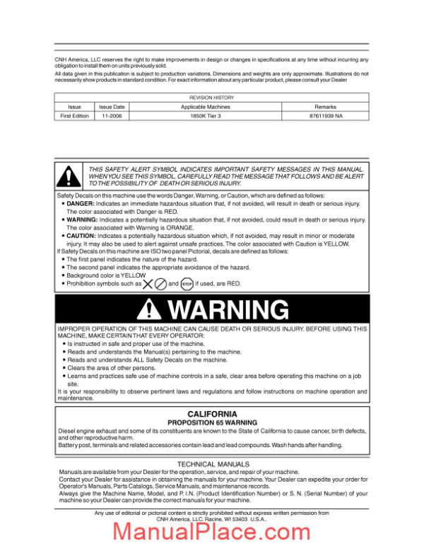 case crawler dozer 1850k series 3 operators manual page 3