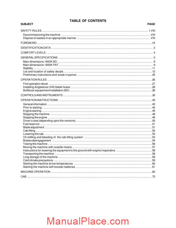 case crawler dozer 1850k series 3 operators manual page 4