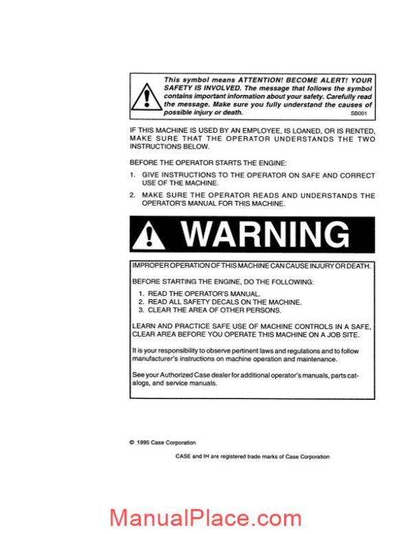 case crawler dozer 350b operators manual page 2