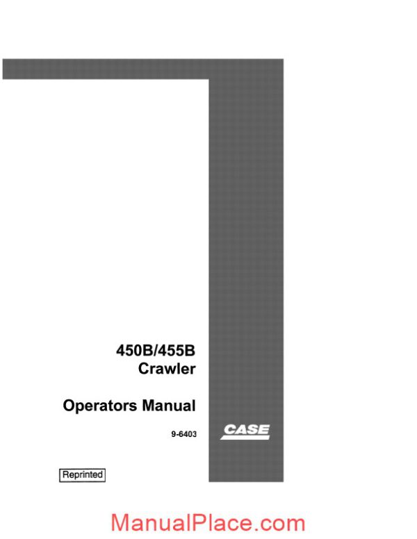 case crawler dozer 450b 455b operators manual page 1