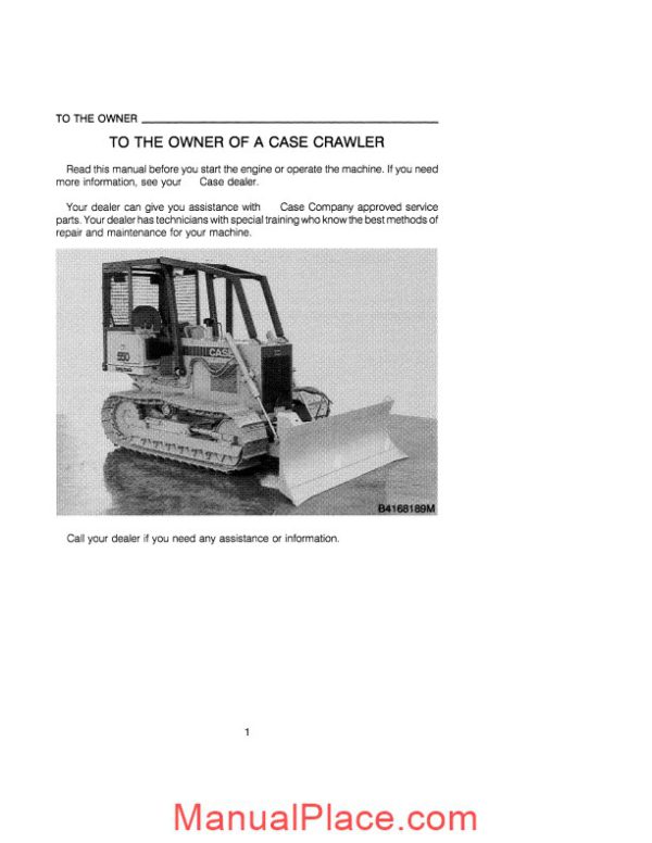 case crawler dozer 550 operators manual page 1